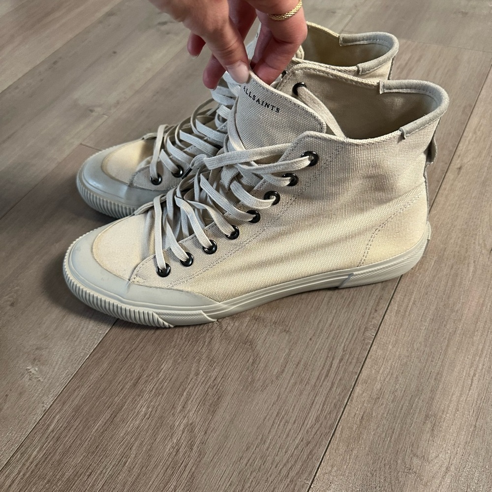 AllSaints Cream High-Top Sneakers